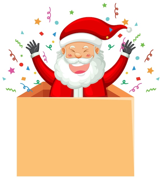 Free Vector happy santa claus in the box