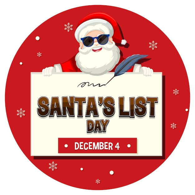 Happy Santa List Banner Design