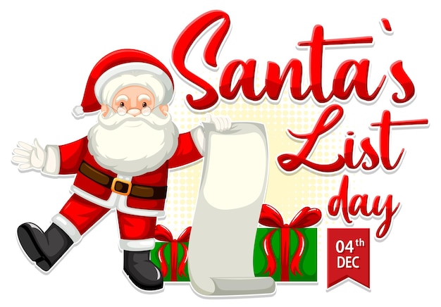 Free Vector happy santa list banner design