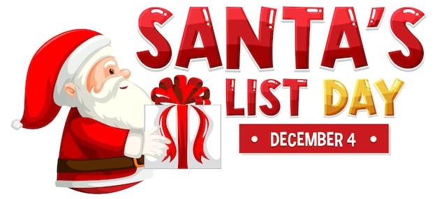 Free Vector happy santa list banner design