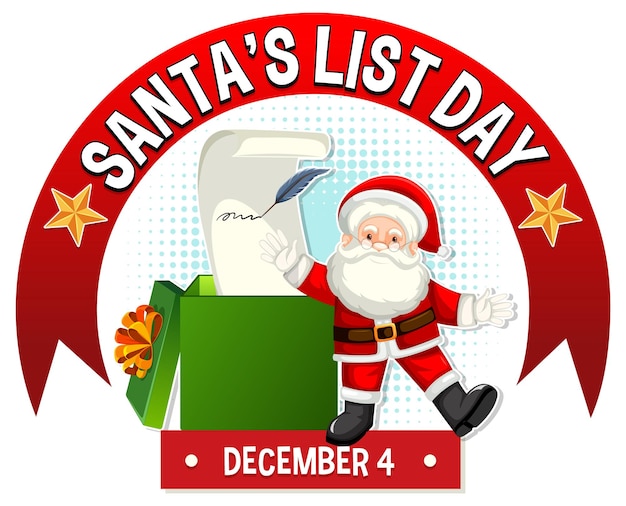 Free Vector happy santa list banner design