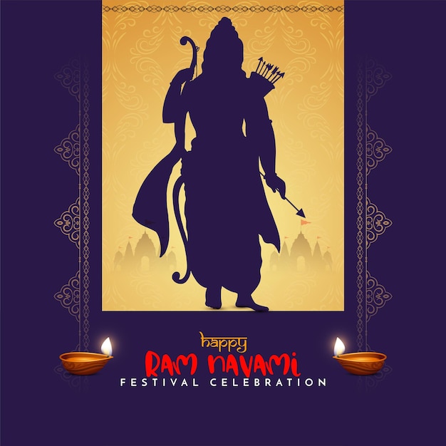 Free vector happy shree ram navami indian religious festival background design