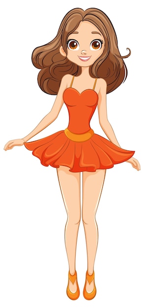 Free Vector happy smiling woman in fancy cocktail party dress