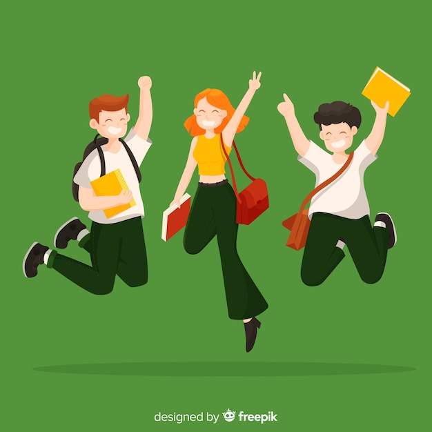 Free Vector happy students background