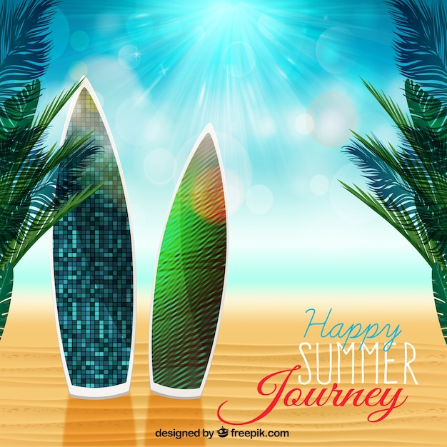 Free Vector happy summer journey