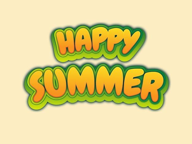 Free Vector happy summer text effect editable vector