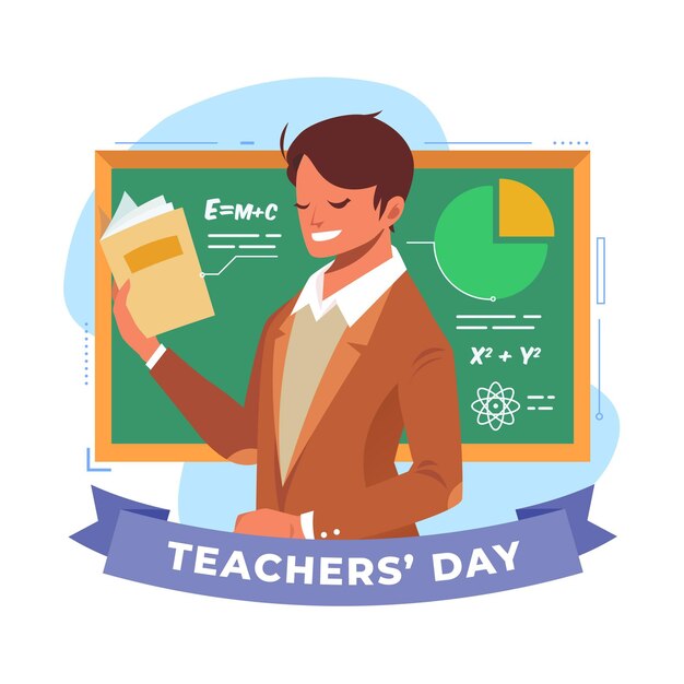 Happy teachers' day illustration