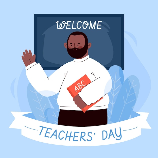 Happy teachers' day illustration