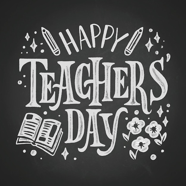 Free Vector happy teachers day lettering