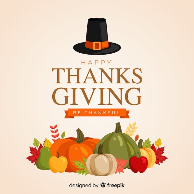 Happy thanksgiving background in flat design