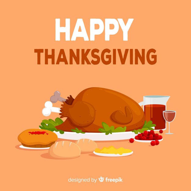 Happy thanksgiving background in flat design