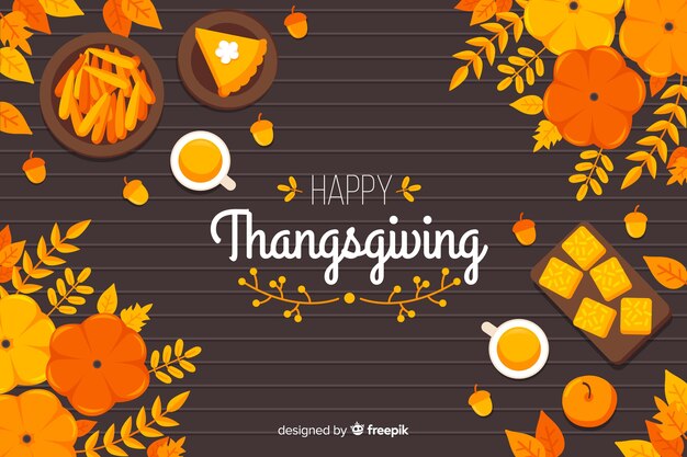 Happy thanksgiving background in flat design