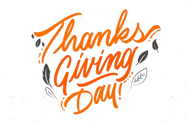 Happy thanksgiving concept with lettering