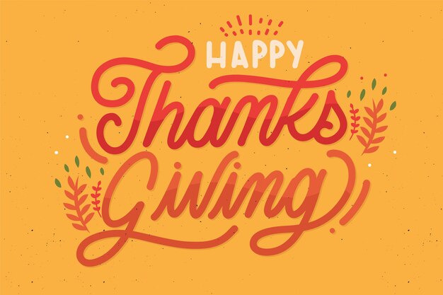 Happy thanksgiving concept with lettering