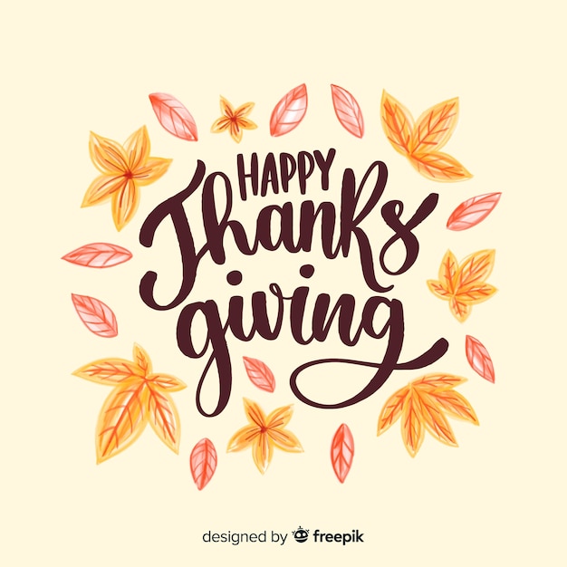 Happy thanksgiving concept with lettering