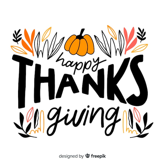 Happy thanksgiving concept with lettering