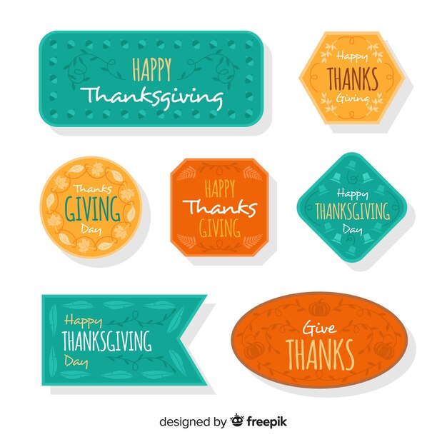 Happy thanksgiving day badge collection 