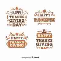 Free vector happy thanksgiving day label collection