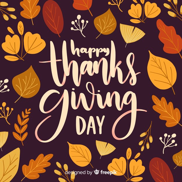 Happy thanksgiving day lettering background