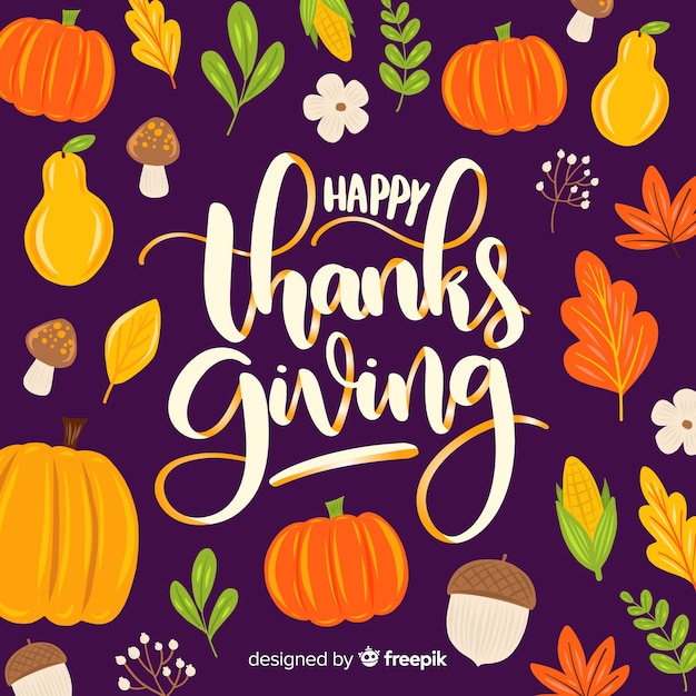 Happy thanksgiving lettering background