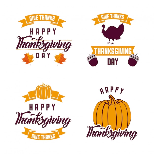 Happy thanksgiving logos