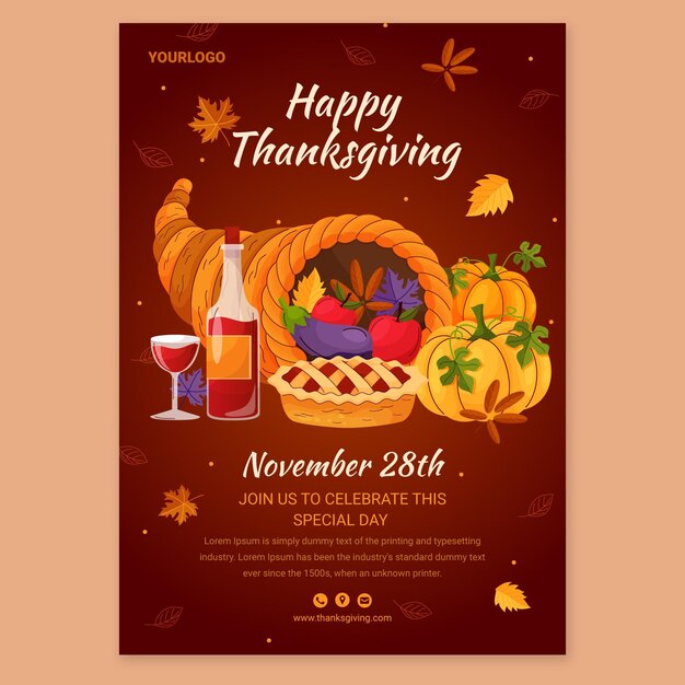 Happy thanksgiving poster template