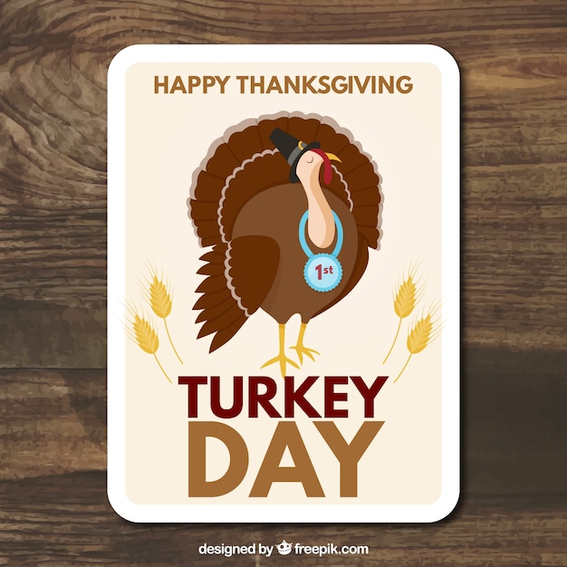 Happy thanksgiving turkey card