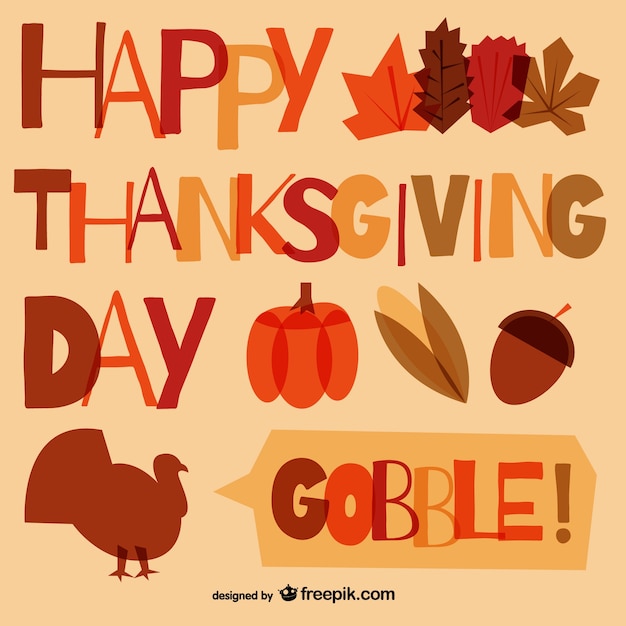 Free Vector happy thanksgiving typography