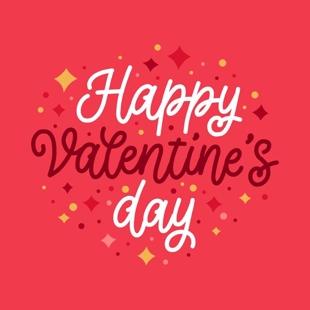 Happy valentiens day lettering theme