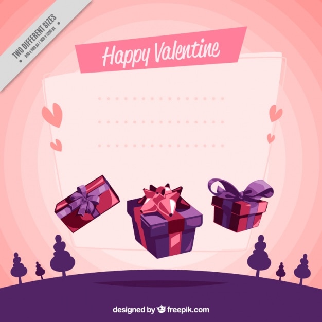 Free Vector happy valentine's background with gifts