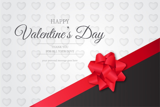 Free Vector happy valentine's day background with red ribbon