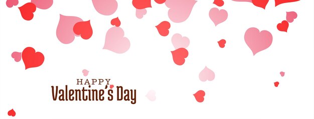 Happy valentine's day banner design with hearts