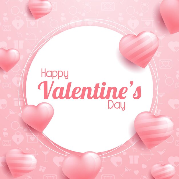 Happy Valentine's Day Design in a romantic background