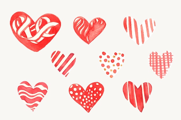 Free Vector happy valentine's day heart icon collection