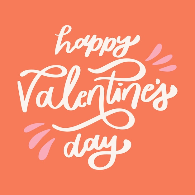 Free Vector happy valentine's day lettering on orange background