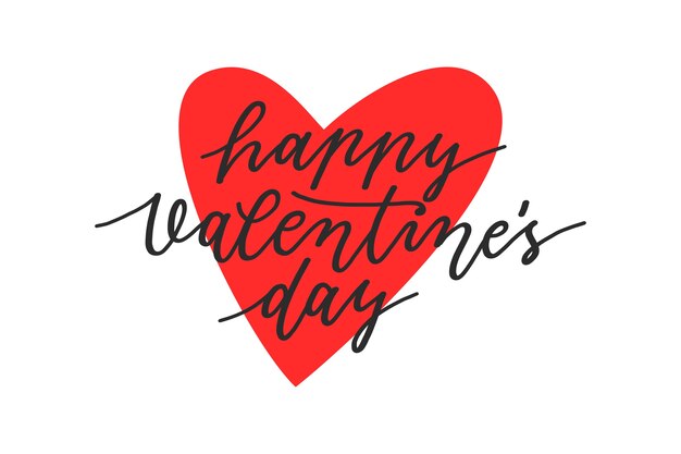 Happy valentine's day lettering with heart