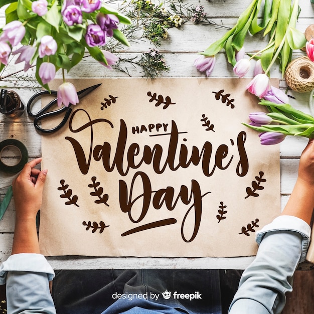 Happy valentine's day lettering