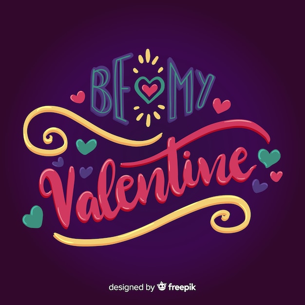 Free Vector happy valentine's day lettering