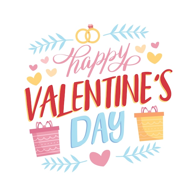 Happy valentine's day lettering