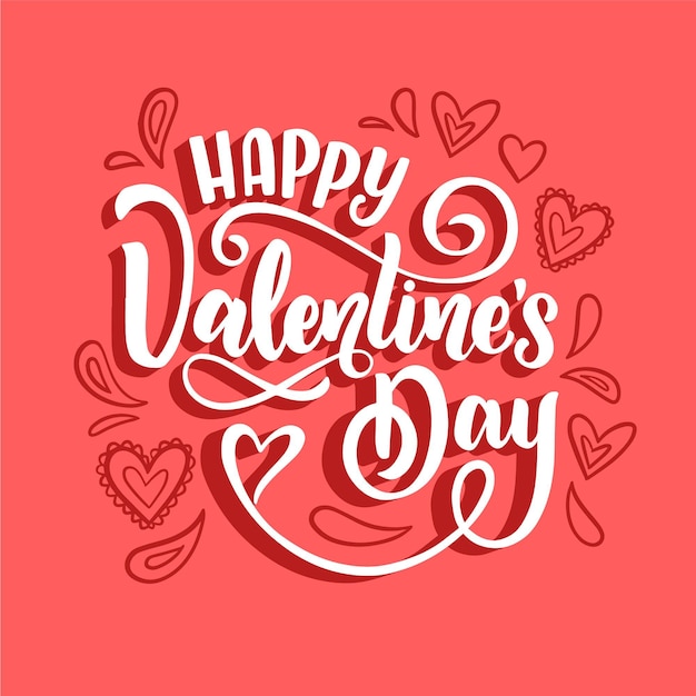 Free Vector happy valentine's day lettering