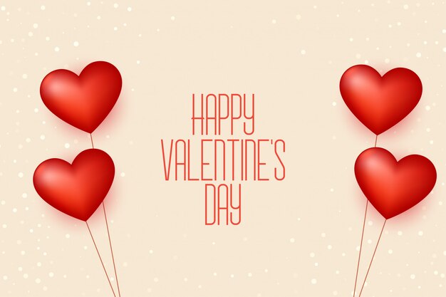 Free Vector happy valentines day balloon hearts background