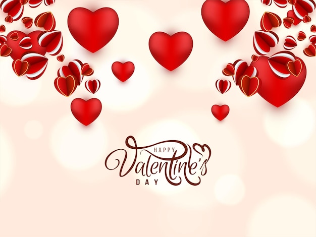 Happy Valentines day beautiful greeting card design vector