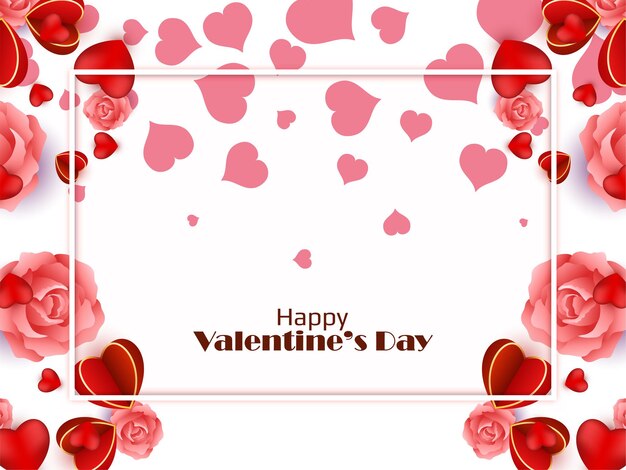 Happy Valentines day beautiful greeting card design vector