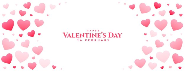 Happy valentines day beautiful hearts banner design