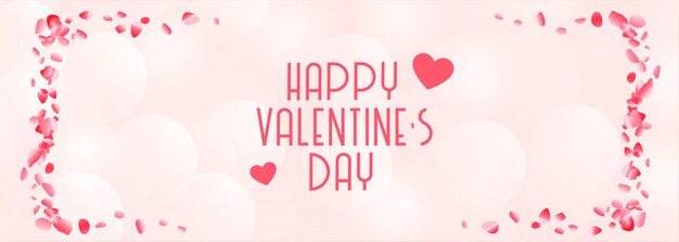 Happy valentines day beautiful pink and white banner