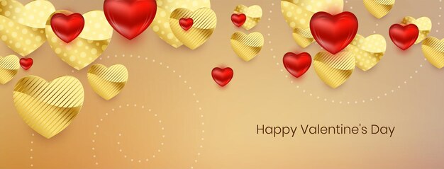 Happy Valentines day celebration decorative love banner design vector