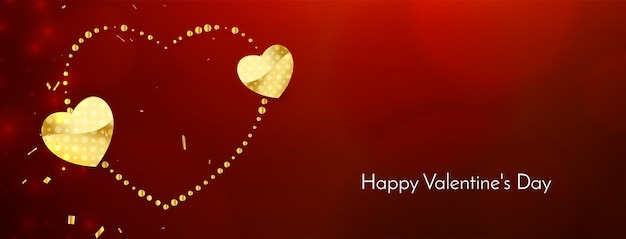 Free Vector happy valentines day decorative hearts banner design vector