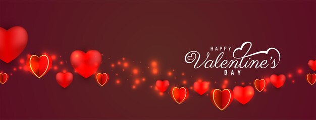 Happy Valentines day decorative stylish love banner design vector