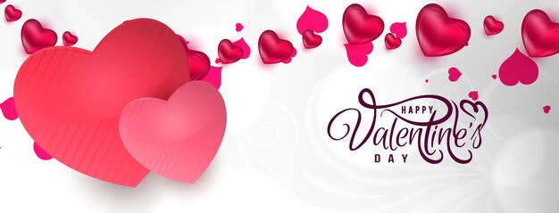 Happy Valentines day decorative stylish love banner design vector