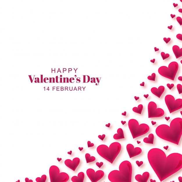 Happy Valentines day greeting card with hearts